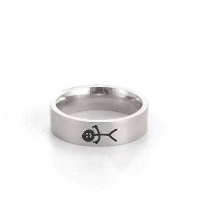 Middle Finger Stickman Funny Couple Rings