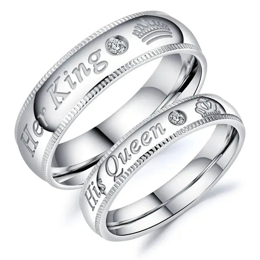 Her King His Queen Couple Promise Rings