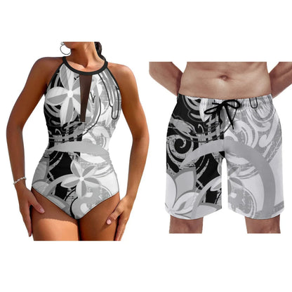 Couple Swimsuit Women's Dress Swimsuit Men's Beach Short