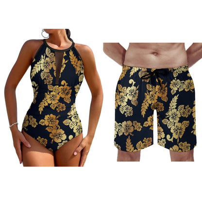 Couple Swimsuit Women's Dress Swimsuit Men's Beach Short