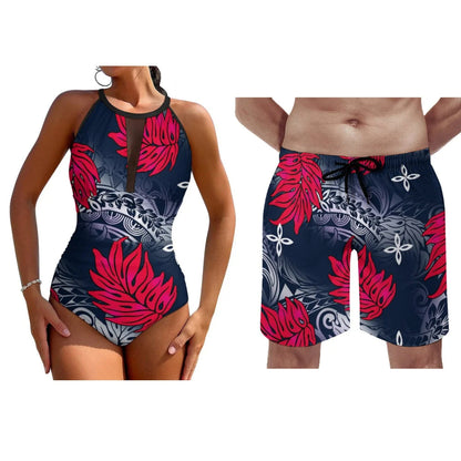 Couple Swimsuit Women's Dress Swimsuit Men's Beach Short