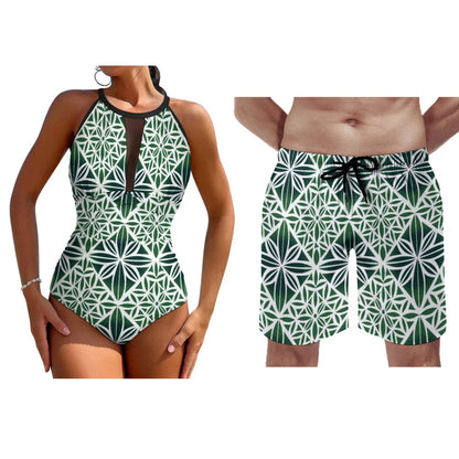 Couple Swimsuit Women's Dress Swimsuit Men's Beach Short