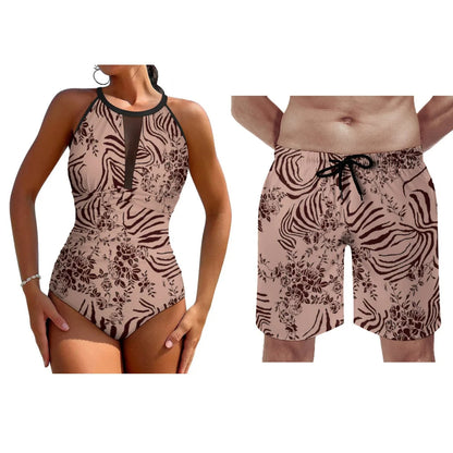 Couple Swimsuit Women's Dress Swimsuit Men's Beach Short