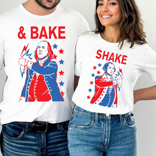 Shake & Bake Couple Fourth Of July Shirts