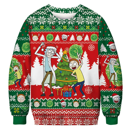 Ricky And Morty Christmas Couple Ugly Sweater