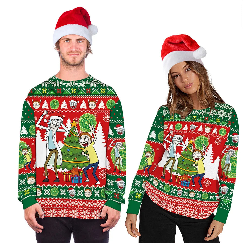 Ricky And Morty Christmas Couple Ugly Sweater