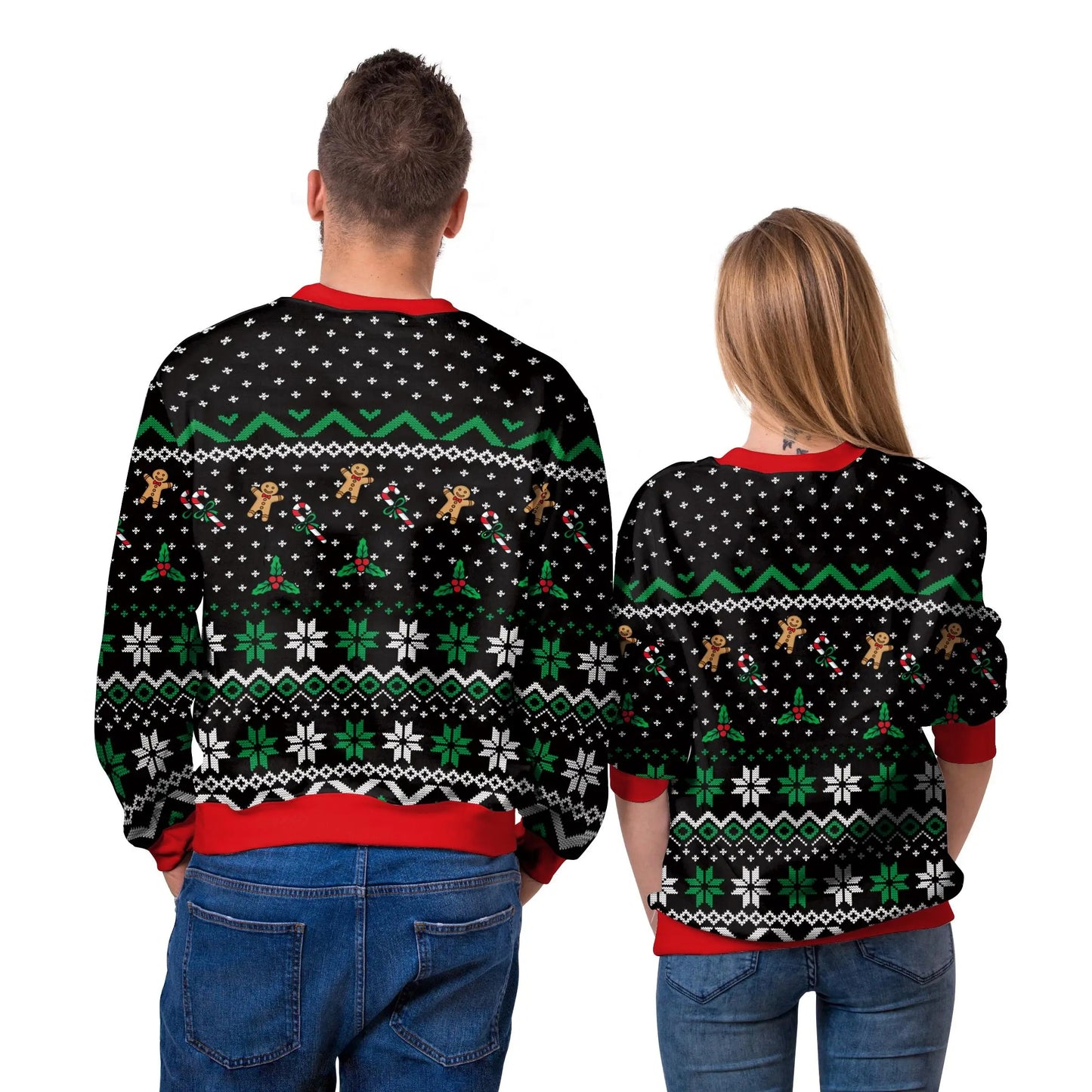 Delightful Wine Christmas Couple Ugly Sweater