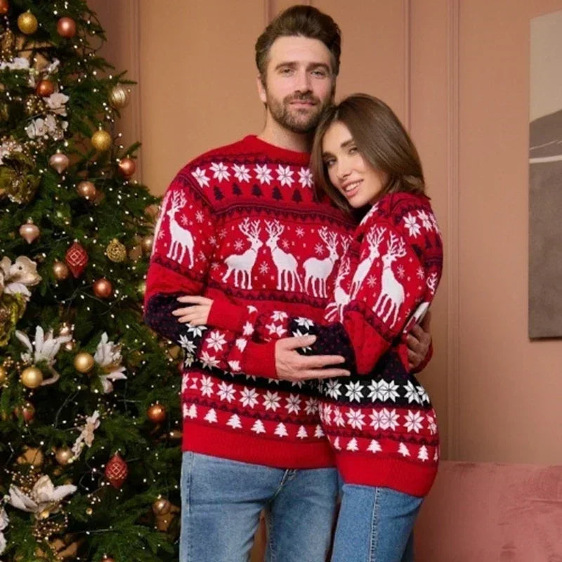 Reindeer Christmas Knit Ugly Sweaters for Couple